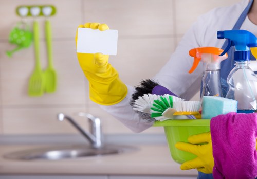 Domestic cleaning tools and a tidy living room