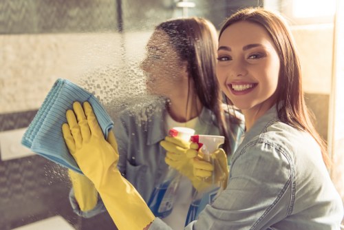 Post construction cleaning of windows and surfaces in a modern property