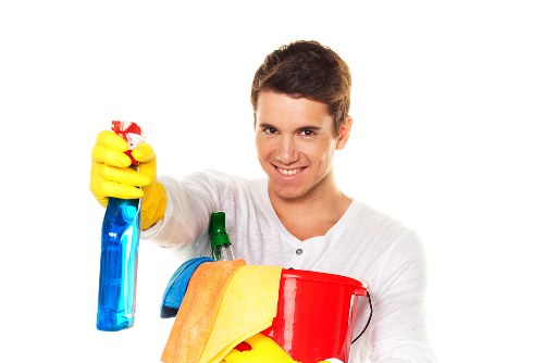 Room-by-room regular cleaning tasks in a neat house