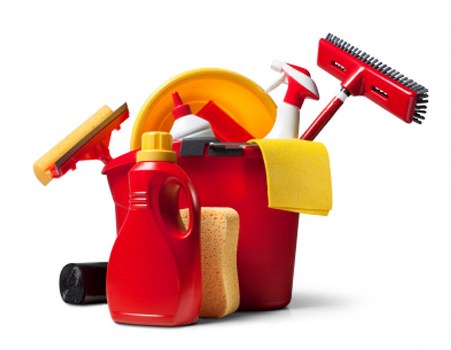 Professional cleaner preparing a short-term rental for guests